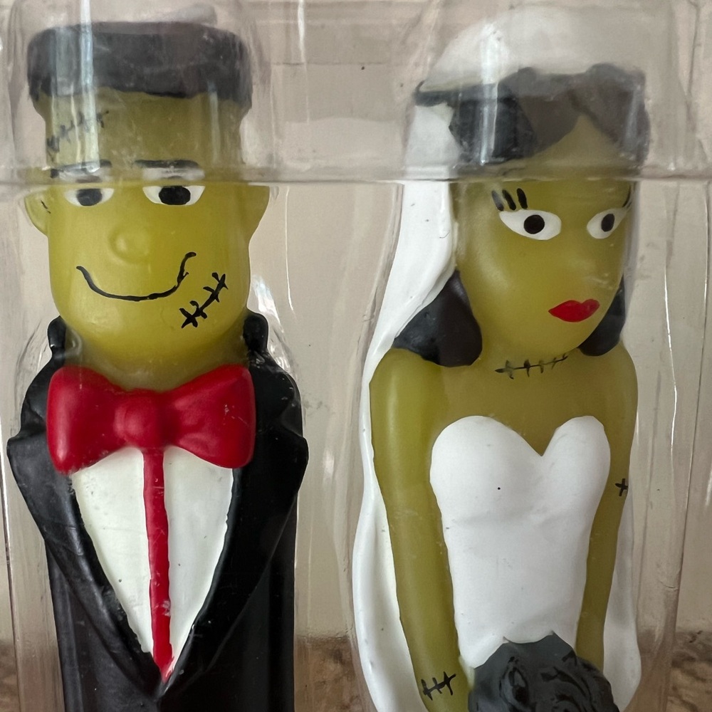 Bride & Groom Frankenstein set of 2 candles NEW in package